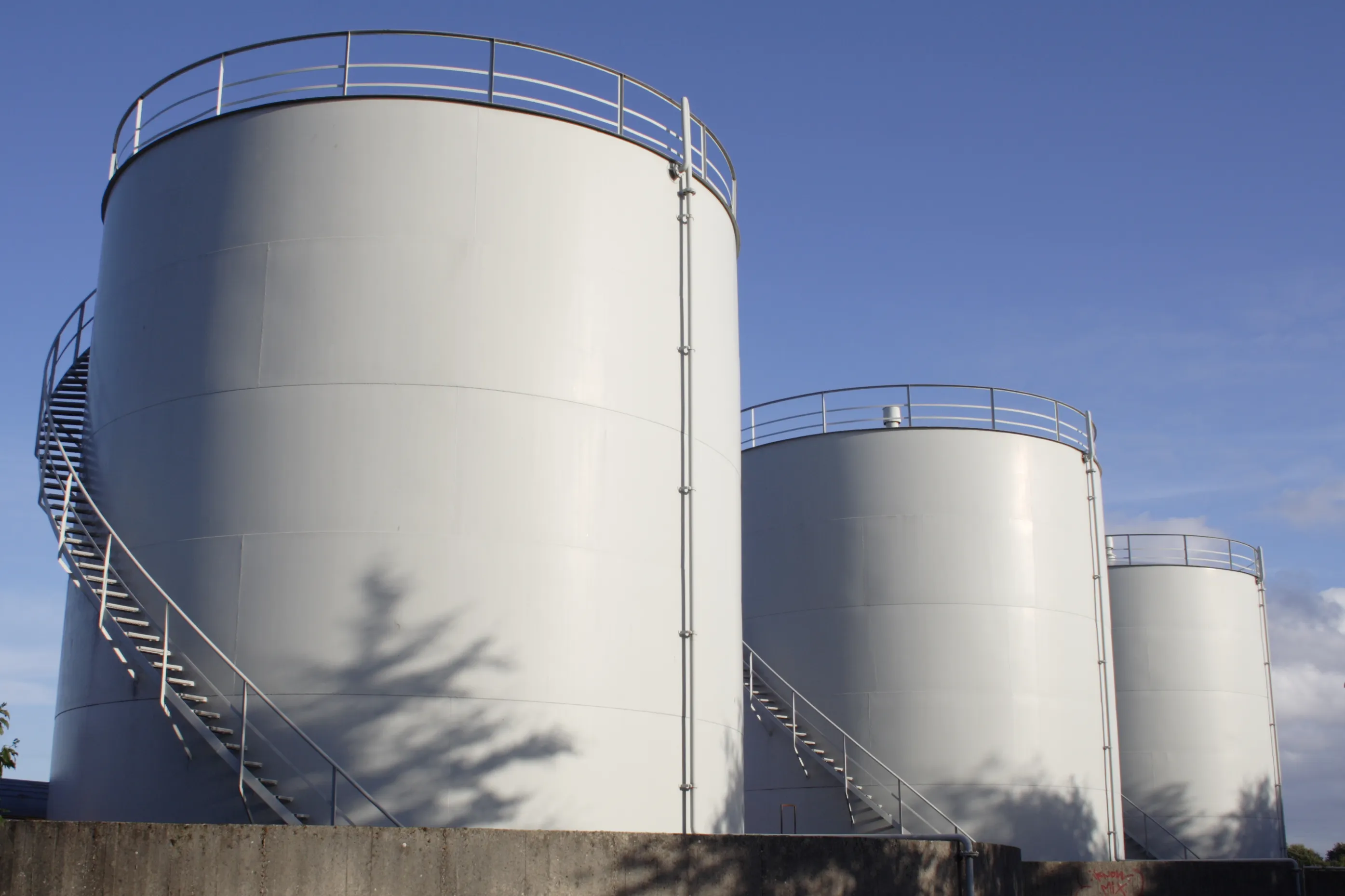 Oil refinery structures.